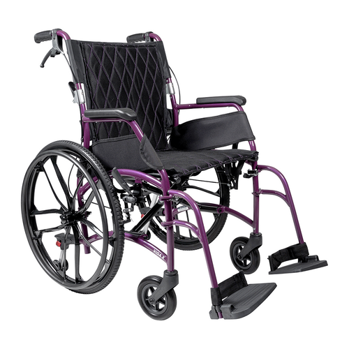 Aspire Vida X Folding Manual Wheelchair - Purple